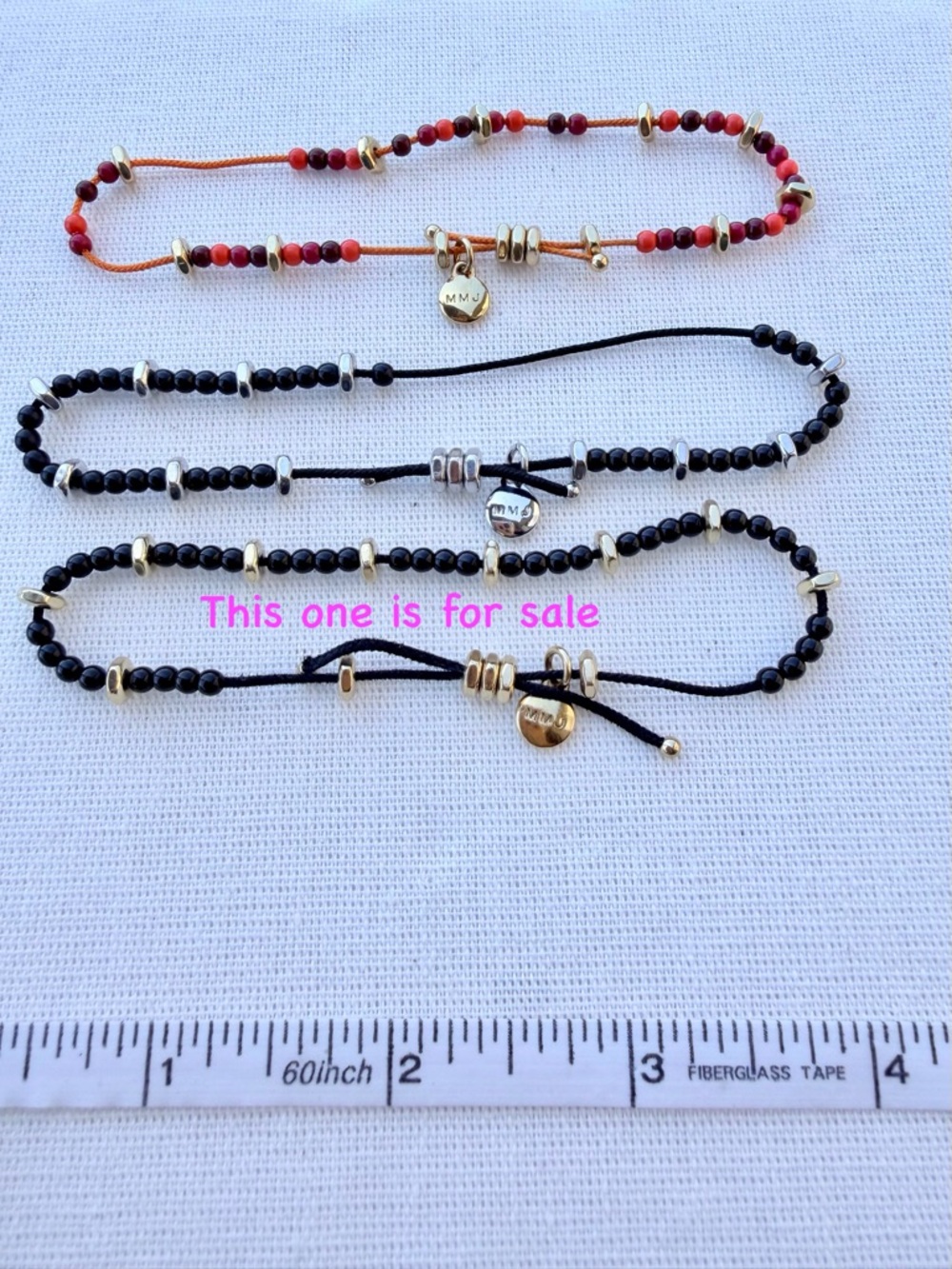 Marc by Marc Jacobs Gold Tone and Black Bead Sting Bracelet ONLY